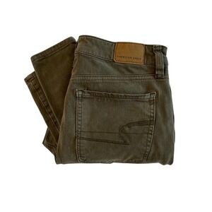 American Eagle Womens Size 2 Olive Green Stretchy Skinny Jeans, AE Skinny 307